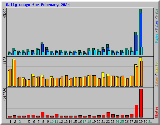 Daily usage for February 2024
