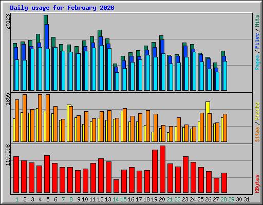 Daily usage for February 2026