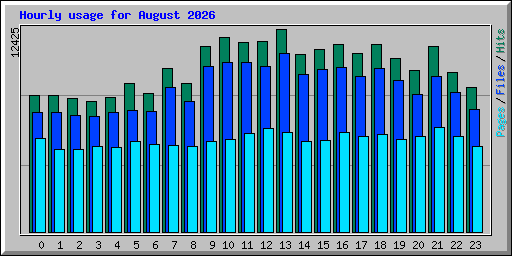 Hourly usage for August 2026